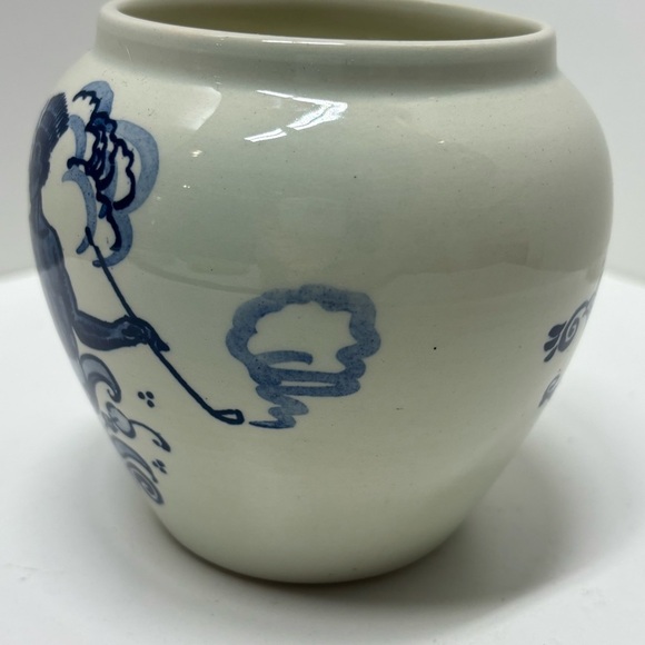 Antique Delftware Dutch colonial pottery tobacco jar by Goedewaagen, Holland - Picture 3 of 8